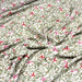 Tissu Microfibre de viscose écru aux fines feuilles, oiseaux et papillons - OEKO-TEX® - tissuspapi