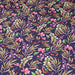 Tissu Microfibre de viscose violet aux fleurs roses et feuilles vertes - OEKO-TEX® - tissuspapi