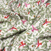 Tissu Microfibre de viscose écru aux fines feuilles, oiseaux et papillons - OEKO-TEX® - tissuspapi