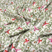 Tissu Microfibre de viscose écru aux fines feuilles, oiseaux et papillons - OEKO-TEX® - tissuspapi