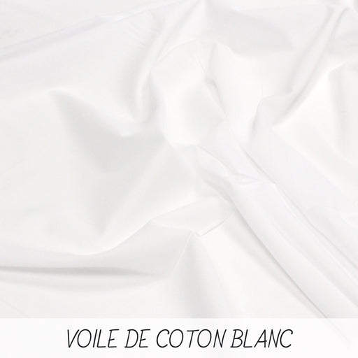 Tissu voile de coton uni blanc - COLLECTION TÉNÉRÉ - tissuspapi