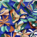 Tissu Microfibre de viscose aux grandes fleurs multicolores, fond bleu, COLLECTION CHIARA - OEKO-TEX® - tissuspapi