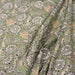 Tissu de coton fleuri indien aux fleurs et formes géométriques, fond vert kaki - COLLECTION KALAMKARI - OEKO-TEX® - tissuspapi