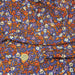 Tissu Microfibre de viscose violet, aux fleurs oranges, rouilles et écrues - OEKO-TEX® - tissuspapi