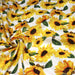 Tissu popeline de coton blanc aux grandes fleurs de tournesol - COLLECTION FLORALE - OEKO-TEX® - tissuspapi