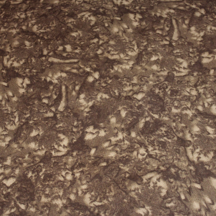 Tissu popeline de coton faux-uni marbré marron chocolat - tissuspapi