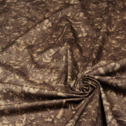 Tissu popeline de coton faux - uni marbré marron chocolat - TissusPapi.com