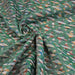 Tissu jacquard vert aux motifs géométriques blancs et multicolores - COLLECTION GEORGES - Fabriqué en France - tissuspapi