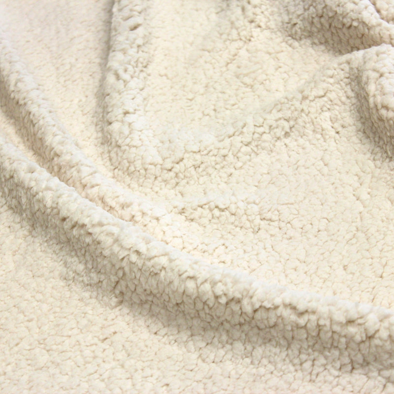 Tissu sherpa mouton : écru uni, vert, gris, camel... - OEKO - TEX - TissusPapi.com