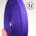 Ruban sergé de coton violet 15mm - Galette de 50 mètres - Fabrication française - tissuspapi
