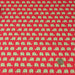 Tissu de coton rouge & éléphants ocres