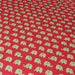 Tissu de coton rouge & éléphants ocres