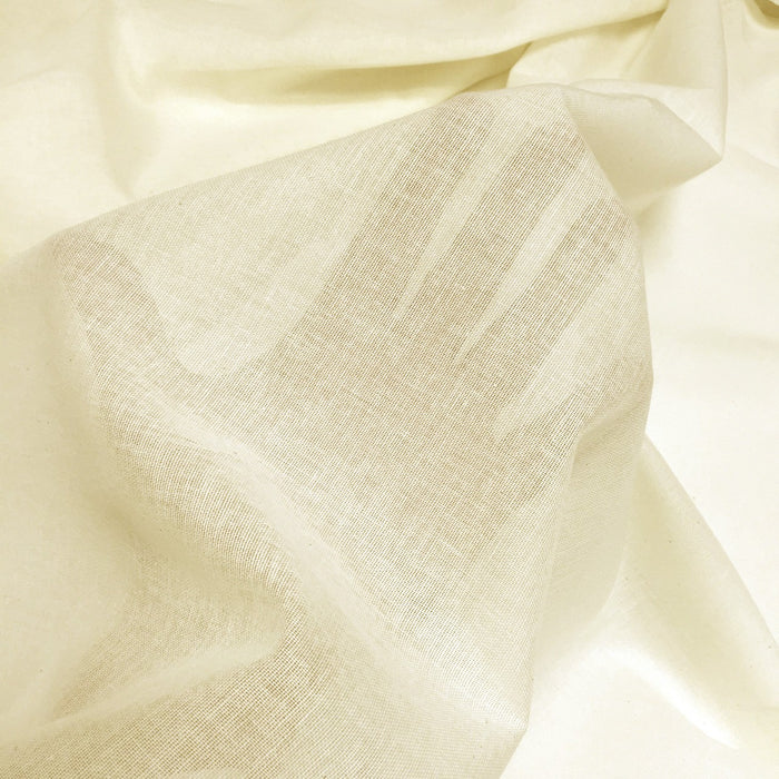 Tissu étamine de coton / Toile à beurre grande largeur - Écru - Grande largeur 260cm - Oeko-Tex