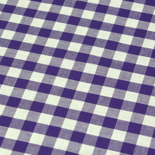 Tissu de coton VICHY violet & blanc à carreaux 1cm - tissuspapi