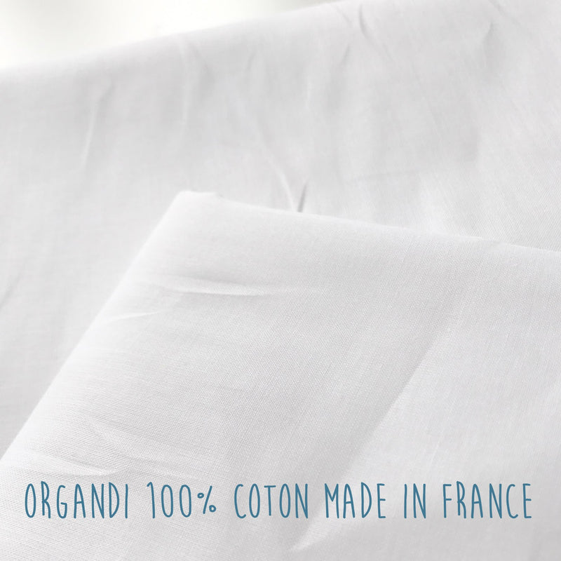 Tissu organdi 100% coton blanc - Fabrication française - OEKO - TEX® - TissusPapi.com