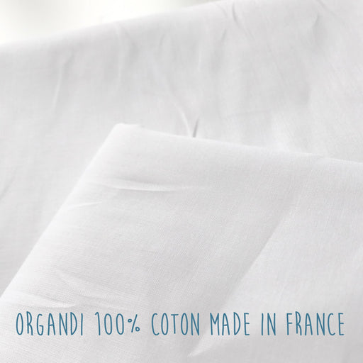 Tissu organdi 100% coton blanc - Fabrication française - OEKO-TEX® - tissuspapi