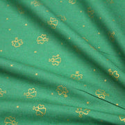 Tissu de coton de Noël aux anges dorés, fond vert - TissusPapi.com